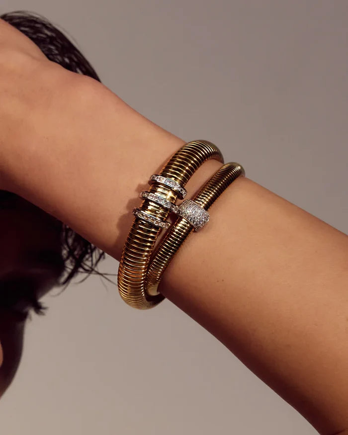 Pave Trio Snake Chain Bracelet