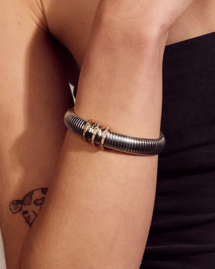 Pave Trio Snake Chain Bracelet