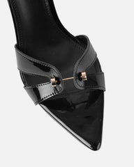 Ebby Black Patent Stiletto Heels