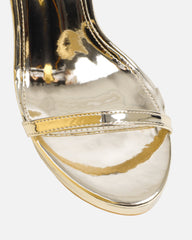 Priya Gold Metallic Strappy Wedges