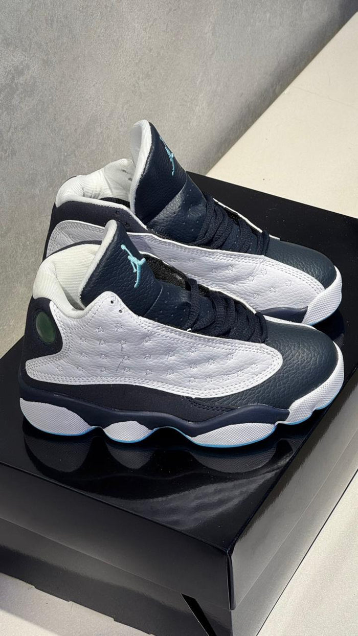 RETRO 13 BLANCA AZUL NEON NIÑOS