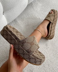 Rocco Brown Monogram Sliders