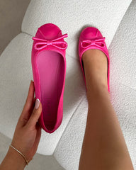 Romanne Fuchsia Pink Satin Ballet Flats