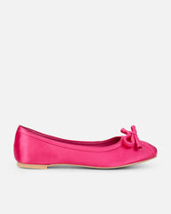 Romanne Fuchsia Pink Satin Ballet Flats