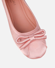 Romanne Nude Satin Ballet Flats