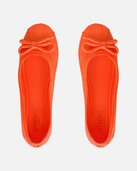 Romanne Orange Satin Ballet Flats