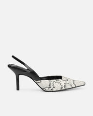 Romilly Stone Snake Effect Sling Back Court Shoes