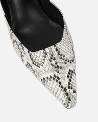 Romilly Stone Snake Effect Sling Back Court Shoes