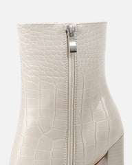 Ronald Stone Faux Croc Block Heeled Ankle Boots