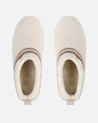 Darick Beige Borg Backless Slippers