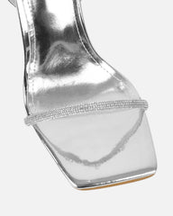 Salina Silver Clear Diamante Wedge Sandals