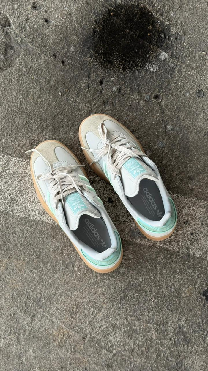ADIDAS SAMBA PLATAFORMA BLANCO VERDE MENTA CAFE