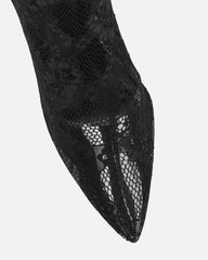 Conny Black Lace Over The Knee Heels