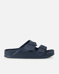 Shells Navy Double Strap Moulded Flat Sandals