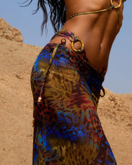RIANA BUTTERFLY PRINT MESH MAXI SKIRT