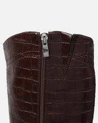 Stapleton Brown Croc Effect Western Boots
