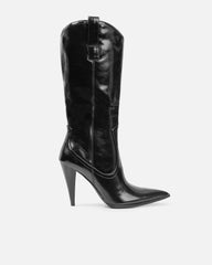 Combs Black Heeled Western Boots