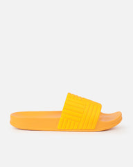 Sunnie Orange Pattern Flat Slides