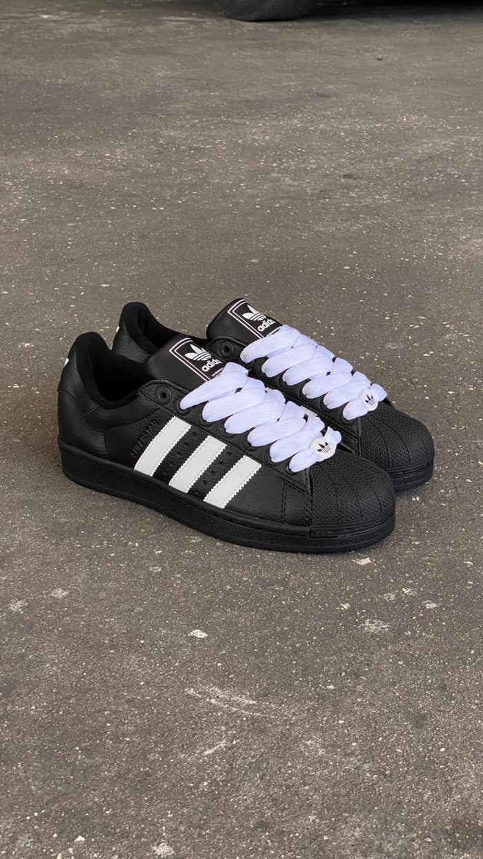 ADIDAS SUPER STAR NEGRO CORDON BLANCO