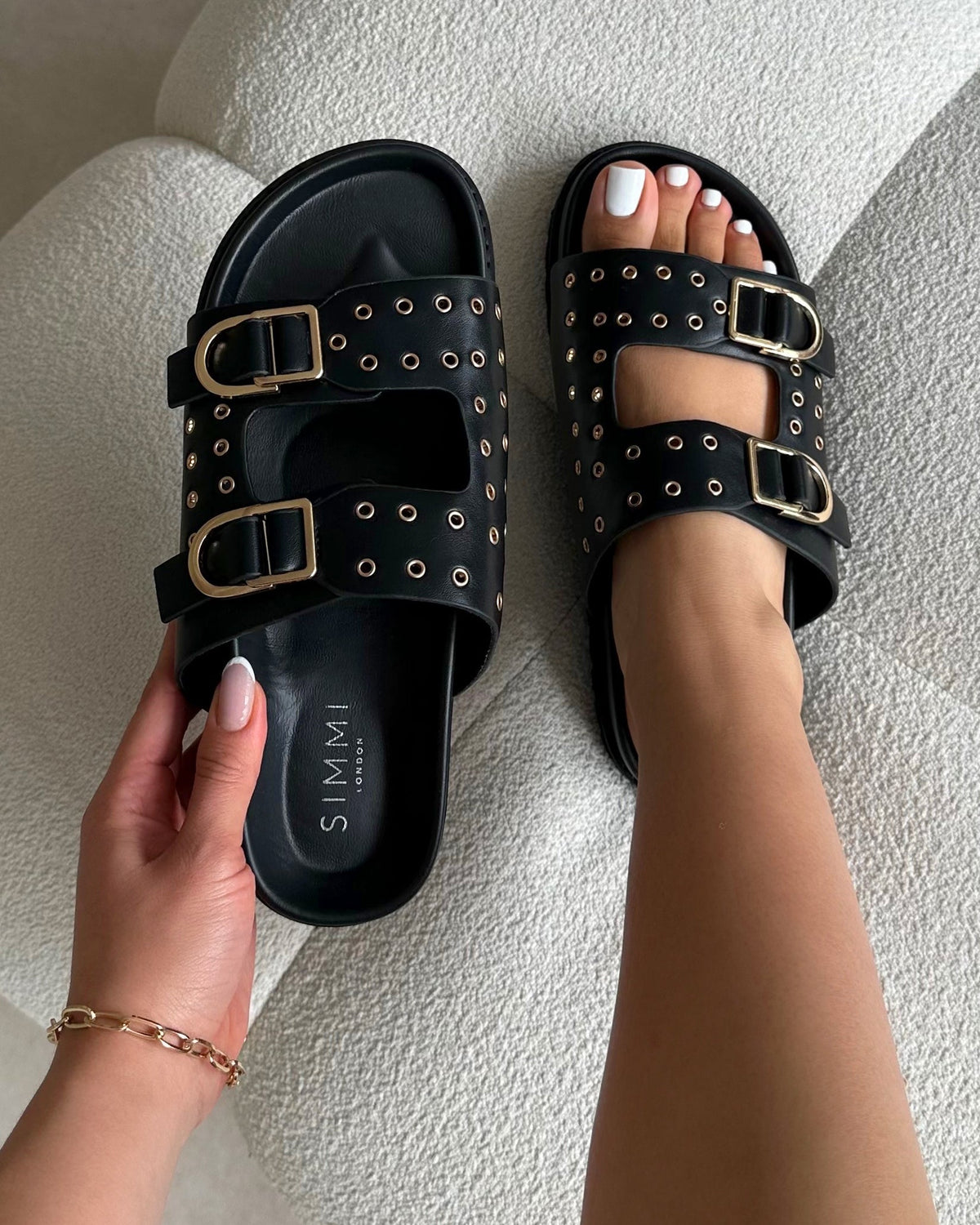 Tabi Black Slider Sandals