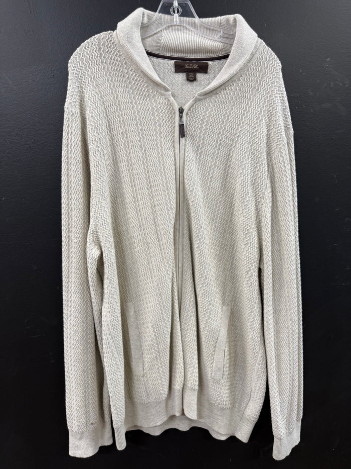 Tasso Elba Light Gray full-zip cardigan size 2XL