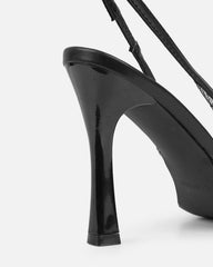 Tessah Grey Monogram Sling Back Court Shoes