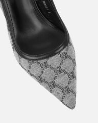 Tessah Grey Monogram Sling Back Court Shoes