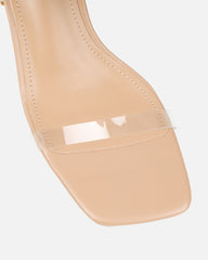 Thames Clear Nude Espadrille Block Heeled Sandals