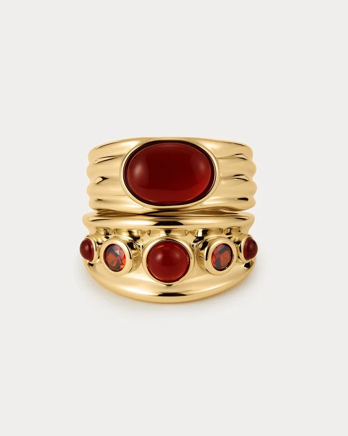 The Valencia Ring Set in Gold