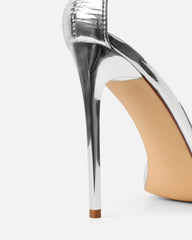 Echo Silver Mirror Diamante Chain Heels