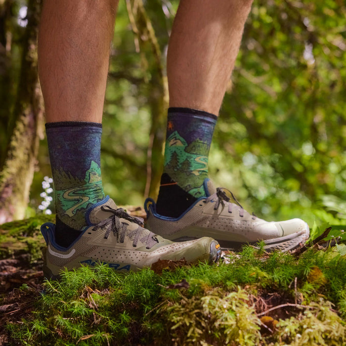 Trail Run Neature Print Crew Socks - Hero