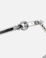 Trinitay Silver Mirror Flat Diamante Sandals