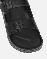 Tropix Black Double Strap Slide Sandals