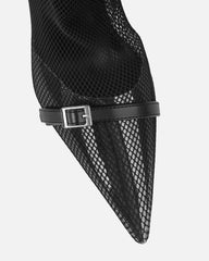 Veronika Black Mesh Heeled Sandals