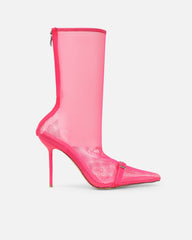 Veronika Pink Mesh Heeled Sandals