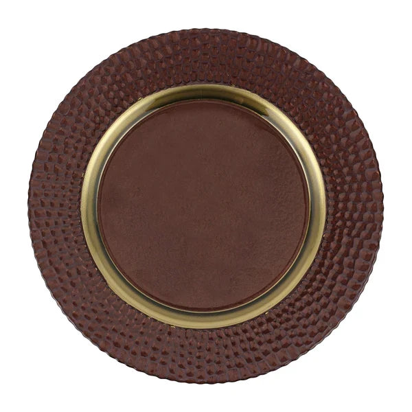 Vietri Pelli Glass Brown Charger