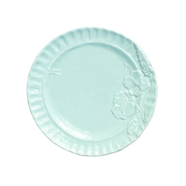 Vietri Pietra Fiori Aqua Salad Plate
