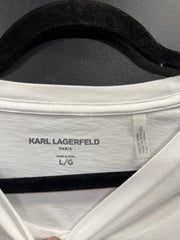 White Karl Lagerfeld Paris men's graphic t-shirt size large